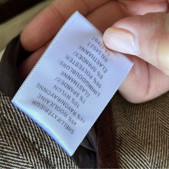 Banana Republic Wool Blend Martin Dress Pants Sz 4 Stretch Brown Preppy Academia - Picture 11 of 11